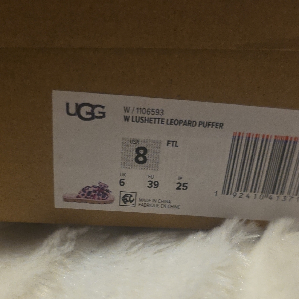 UGG Lushette Puffer Slippers in Pink and Purple